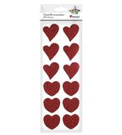 Naklejki foliowe serca mix rozmiar. czerwone 12szt