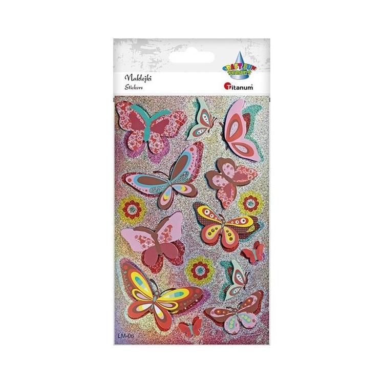 Naklejki foliowo-papierowe 3D motyle 15szt.