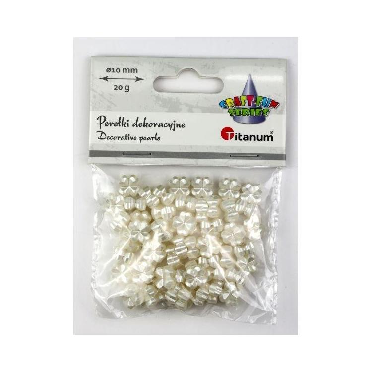 Koraliki perełki plastikowe koniczyna 10mm 20g