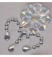 Kryształki samoprzylepne kwiaty 35x50mm 8szt