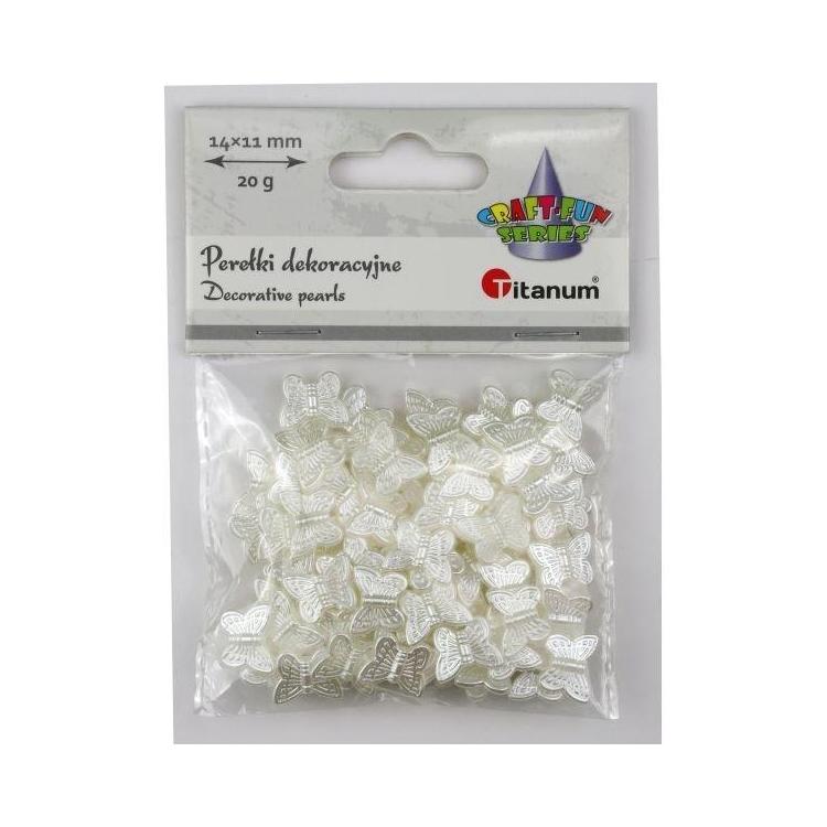 Koraliki perełki plastikowe motyle 14x11mm