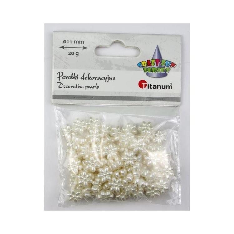 Koraliki perełki plastikowe kwiatki 14x11mm