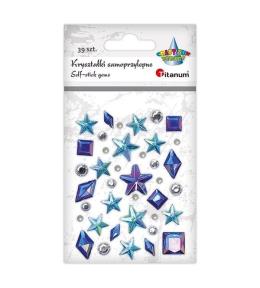 Kryształki samoprzylepne niebieskie mix 39szt