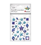Kryształki samoprzylepne niebieskie mix 39szt