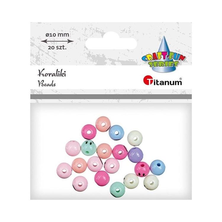 Koraliki plastikowe okrągłe z twarzą 20szt