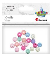 Koraliki plastikowe okrągłe z twarzą 20szt