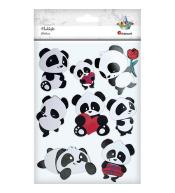 Naklejki papierowe 3D misie panda 8szt