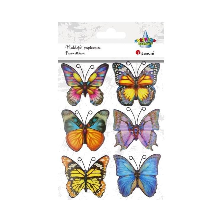 Naklejki papierowe motyle 6szt