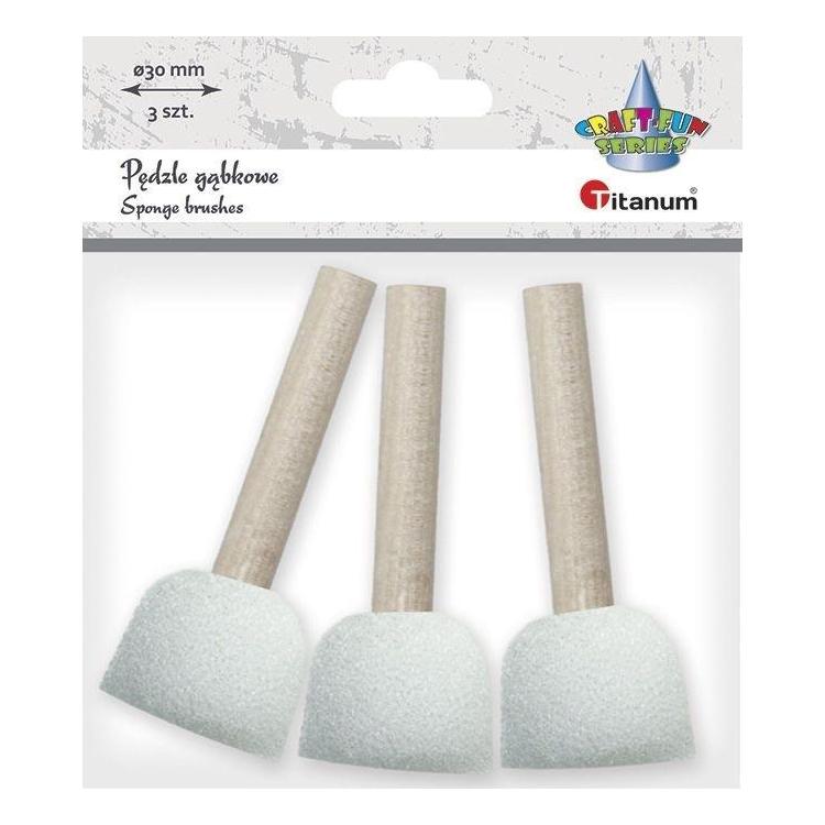Pędzle gąbkowe okrągłe 3szt