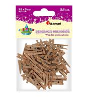 Klamerki drewniane naturalne 25szt