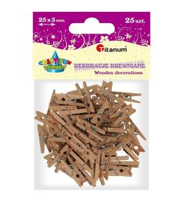 Klamerki drewniane naturalne 25szt