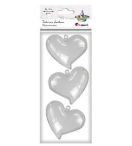 Formy plastikowe serca 65x58x40mm 3szt