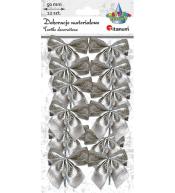 Kokarda materiałowa 50mm 12szt srebrna