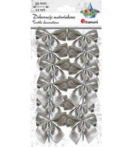 Kokarda materiałowa 50mm 12szt srebrna