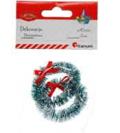 Wianek plastikowy 45mm zielony z kokardką 2szt.