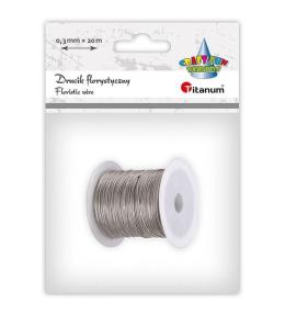 Drucik florystyczny 0,3mm 20m srebrny