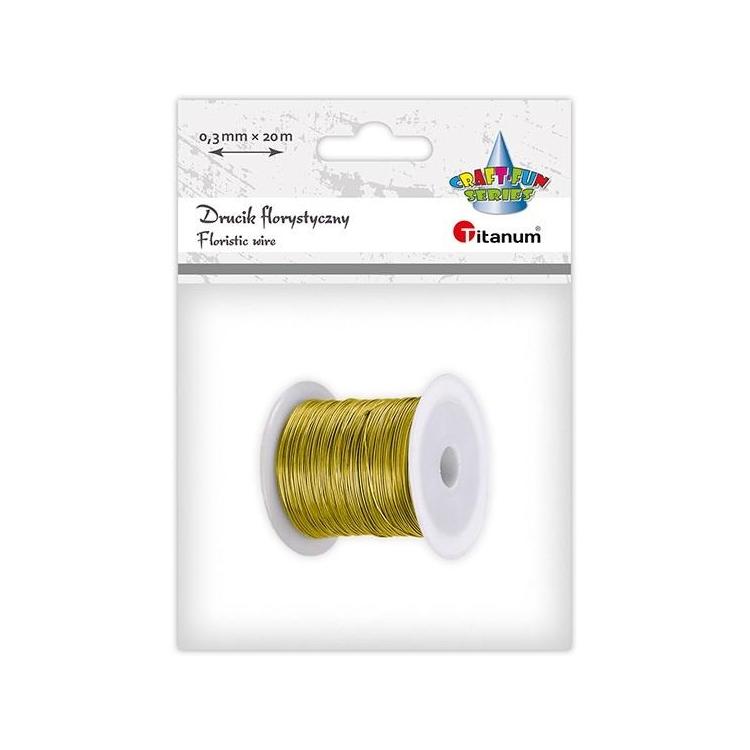 Drucik florystyczny 0,3mm 20m złoty