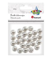 Koraliki plastikowe perełki białe 20g