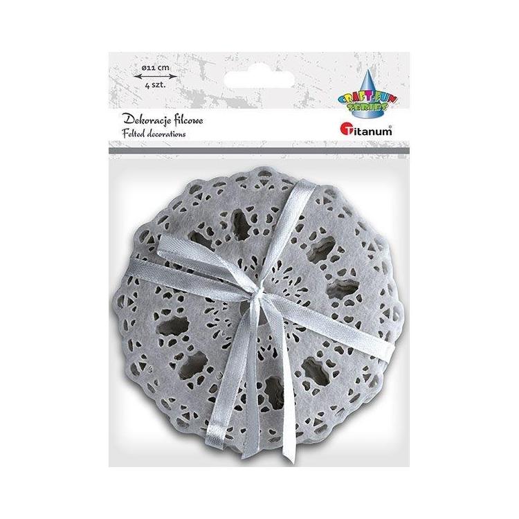 Filcowe podkładki ażurowe szare 4szt