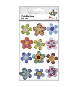 Dekoracje papierowe 3D kwiaty mix 12szt