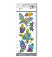 Naklejki wypukłe miękkie motyle, kwiaty 7szt