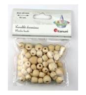 Koraliki drewniane okrągłe 60szt