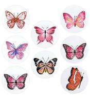 Naklejki papierowe na taśmie Motyle 25mm 500szt