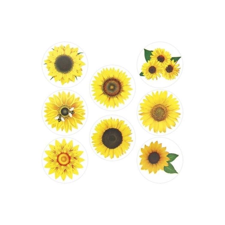 Naklejki papierowe na taśmie Słoneczniki 500szt