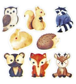 Naklejki papierowe na taśmie Zwierzęta 500szt