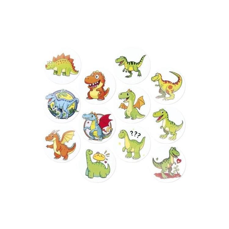 Naklejki papierowe na taśmie Dinozaury 500szt