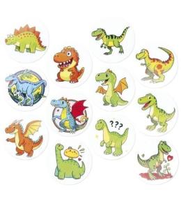 Naklejki papierowe na taśmie Dinozaury 500szt