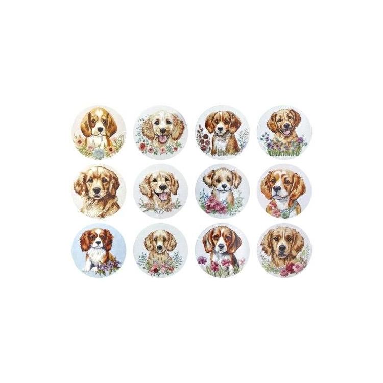 Naklejki papierowe na taśmie Psy 500szt