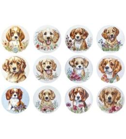 Naklejki papierowe na taśmie Psy 500szt