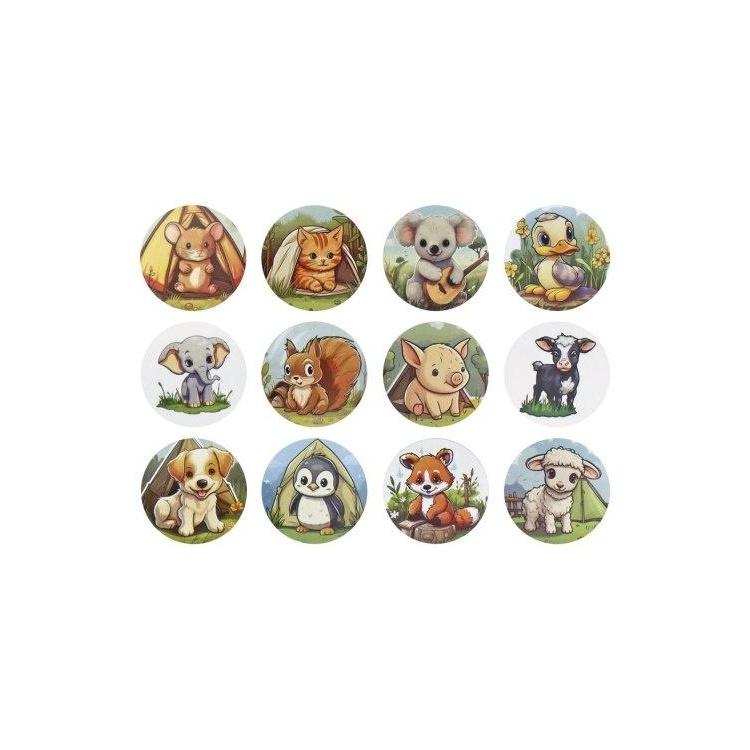 Naklejki papierowe na taśmie Zwierzątka 500szt