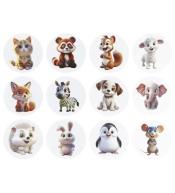 Naklejki papierowe na taśmie Zwierzątka 500szt