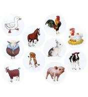 Naklejki papierowe na taśmie Zwierzęta 500szt