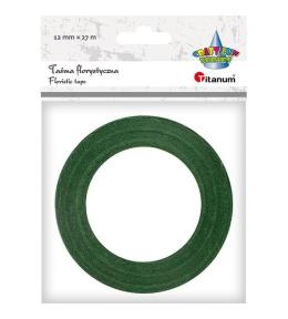 Taśma florystyczna 12mm 27m ciemnozielona