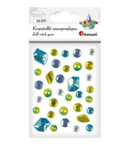 Kryształki samoprzylepne niebiesko-zielone 33szt
