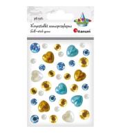 Kryształki samoprzylepne złotoniebieskie serca 36