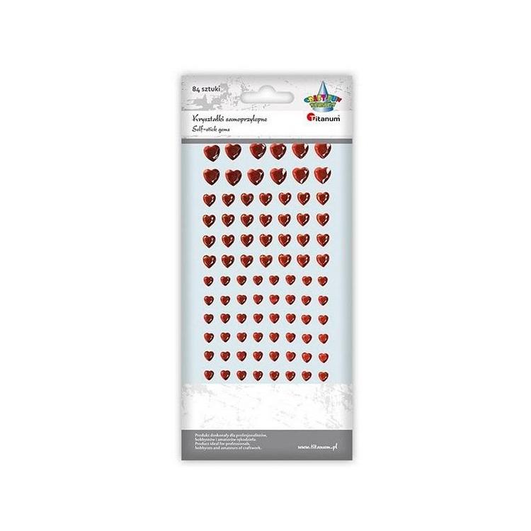 Kryształki samoprzylepne serca mix rozmiarów