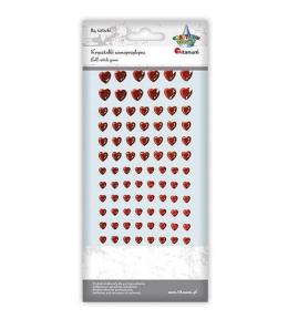 Kryształki samoprzylepne serca mix rozmiarów