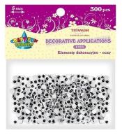 Oczy bez kleju i rzęs 5mm 300szt