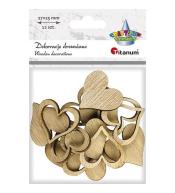 Drewniane serca pełne i obrysy 27x25mm 12szt