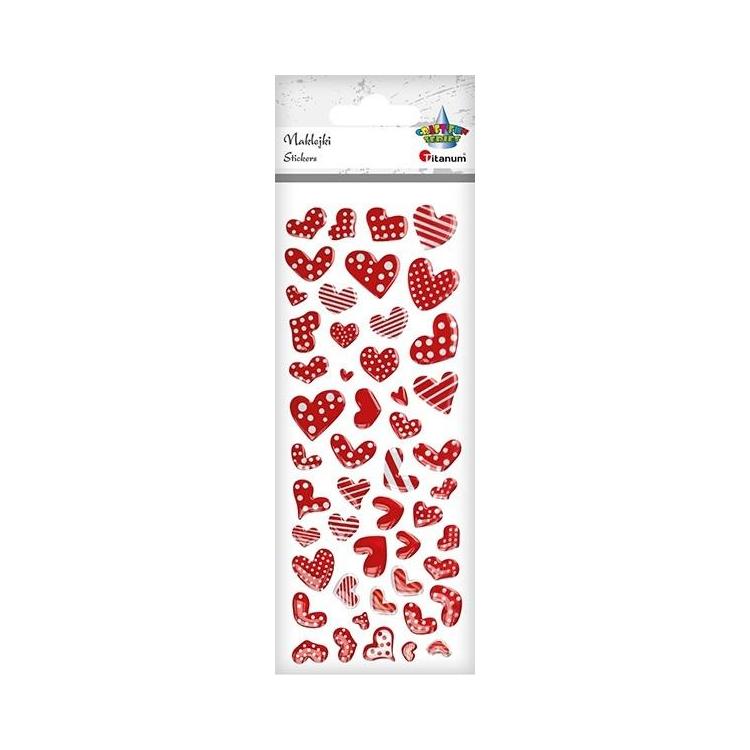 Naklejki foliowe serca mix 49szt.