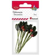 Gałązki ostrokrzewu 15x30mm 6szt