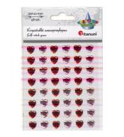 Kryształki samoprzylepne serca 10x10mm 48szt