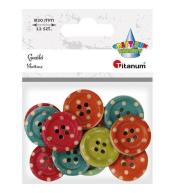 Guziki drewniane okrągłe 12szt mix