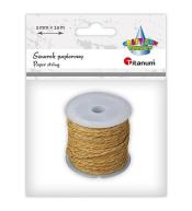 Sznurek papierowy 2mm 10m brązowo-złoty