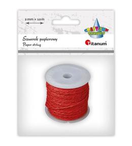 Sznurek papierowy 2mm 10m czerwono-złoty