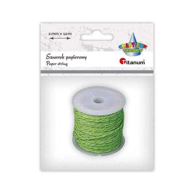 Sznurek papierowy 2mm 10m zielono-złoty